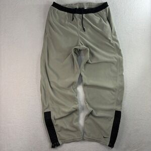 Vintage Nike Baggy Sweatpants Men L Gray Fleece Ankle Zip Relaxed Loose Y2K 90s